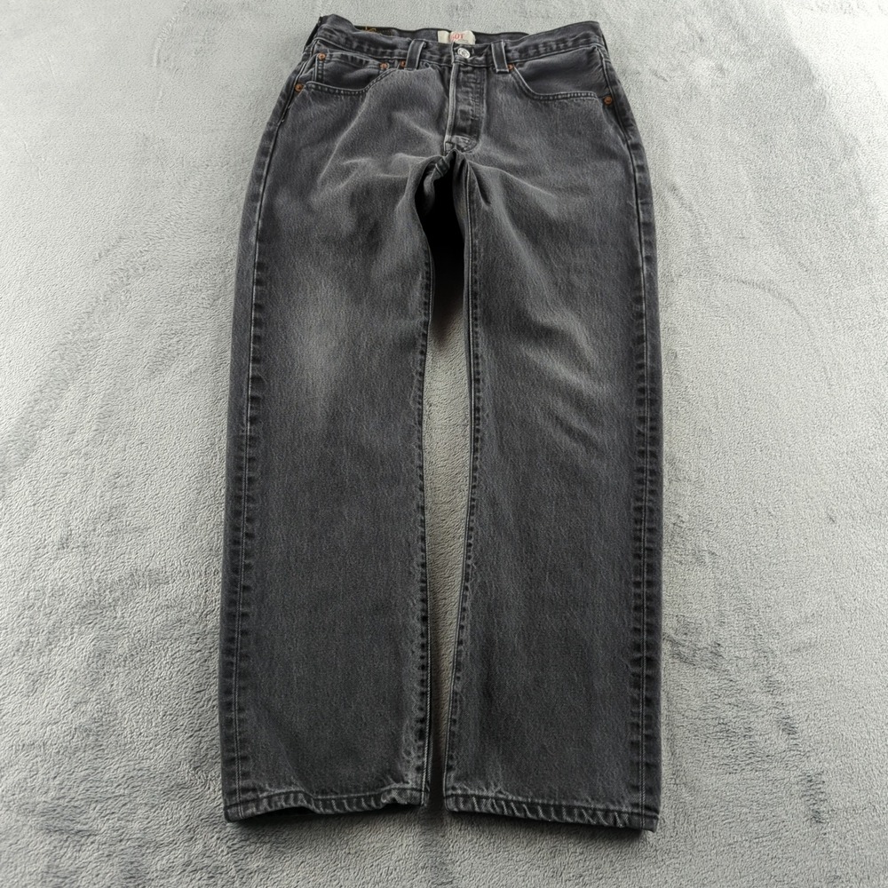 Vintage Y2K Levis 501 Jeans 31x30 (Fits 30x30) Black Faded Straight Grunge Punk